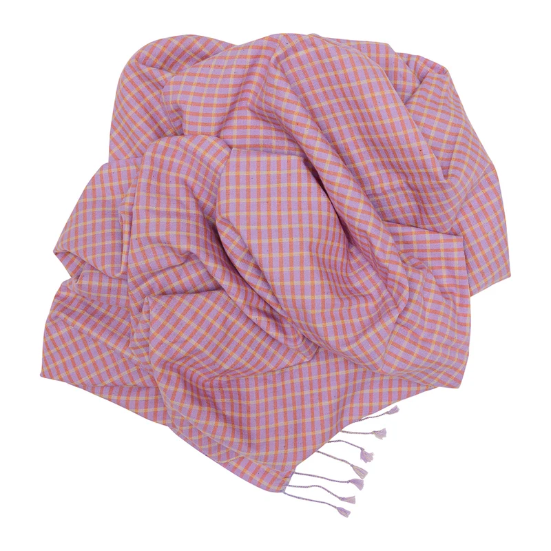 Cotton Scarf - Spring Tide - Lilac / Orange