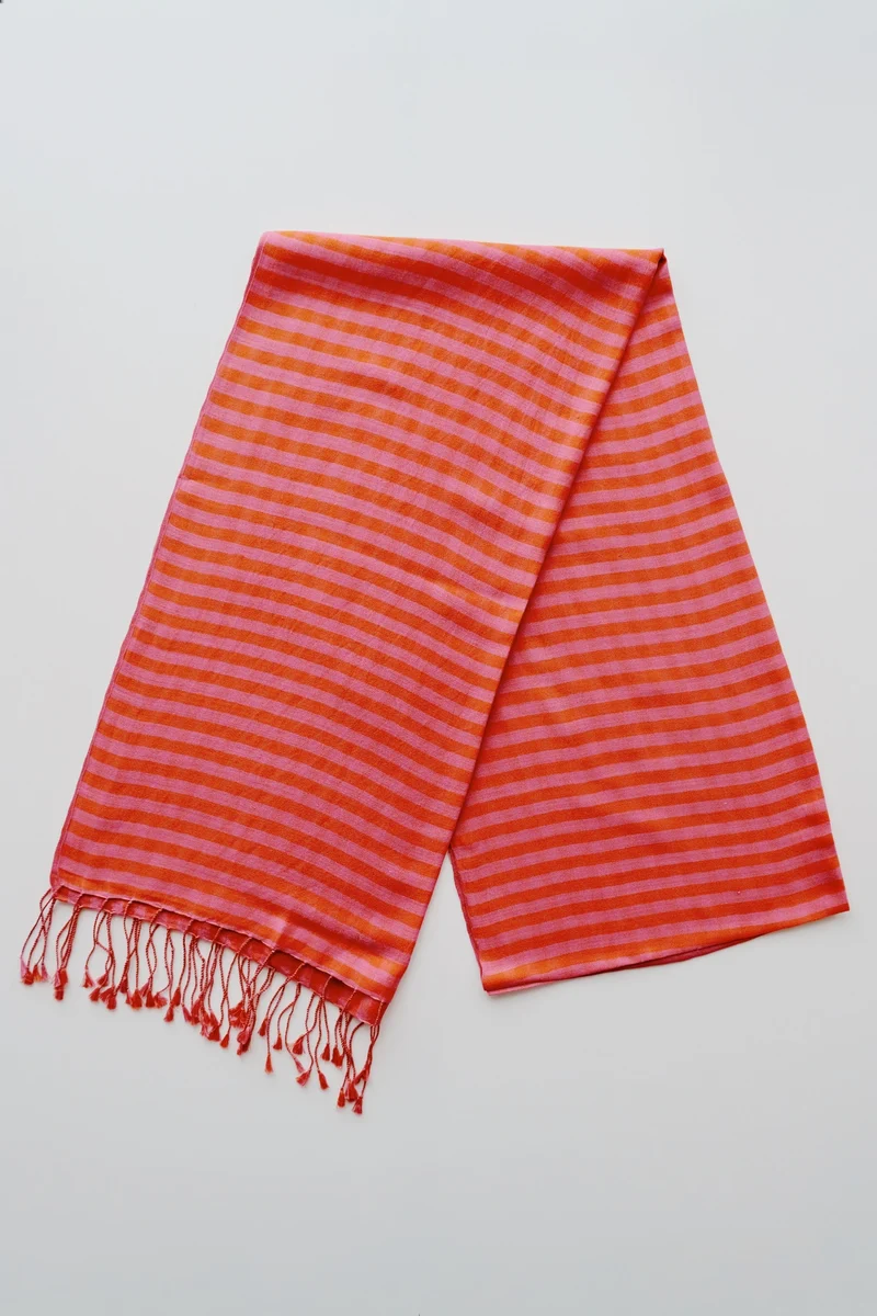 Silk Scarf - Sophie - Pink / Orange