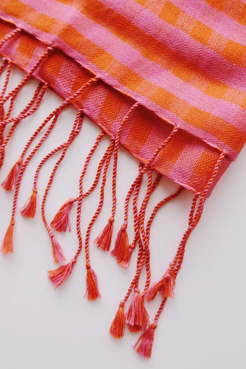 Silk Scarf - Sophie - Pink / Orange