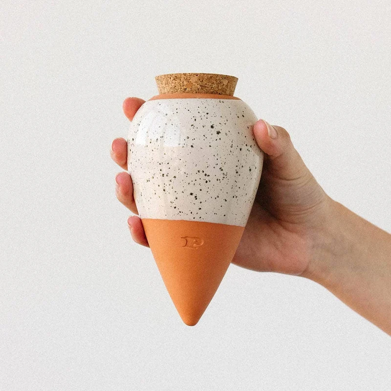 Plant Hydrator - Olla - Speckled White