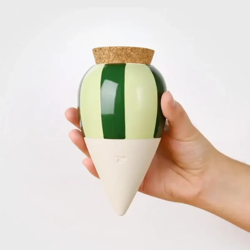 Plant Hydrator - Olla - Striped Green & Green