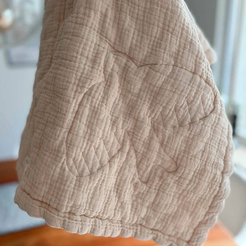 Baby Steppdecke Vogel | Baumwoll-Musselin | cremeweiß