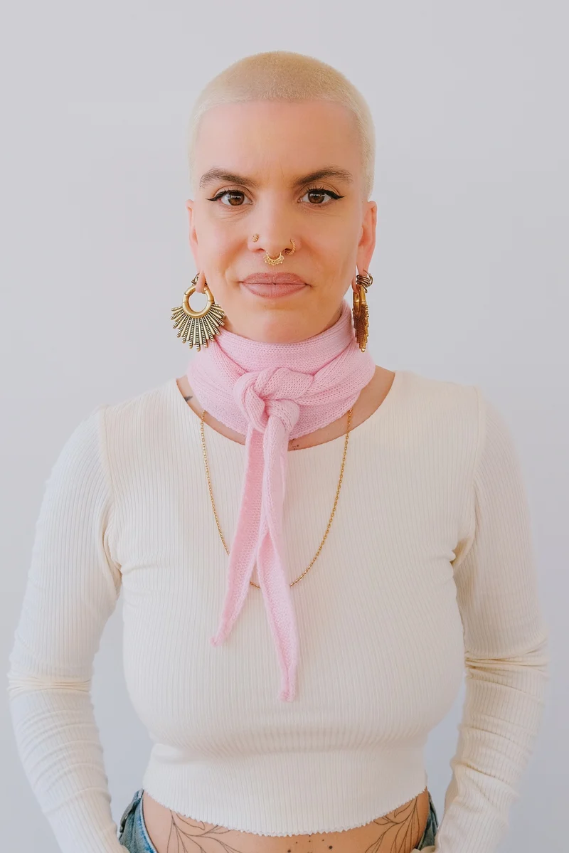 Mini Wool Scarf - Ambar - Pale Pink