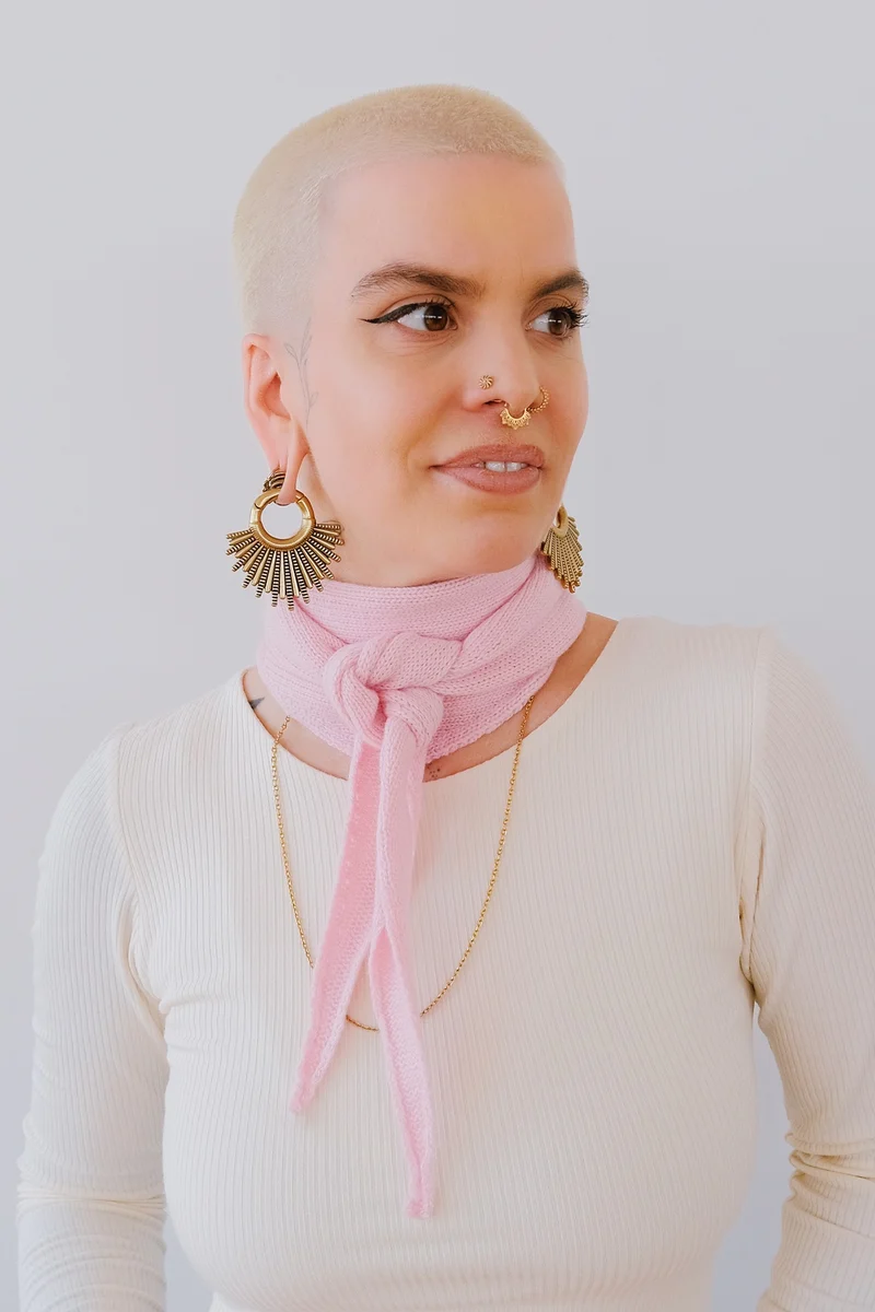 Mini Wool Scarf - Ambar - Pale Pink