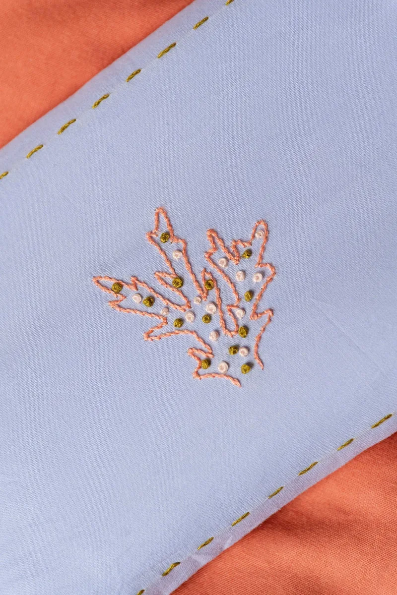 Eye Pillow - RAHA embroidery - Coral