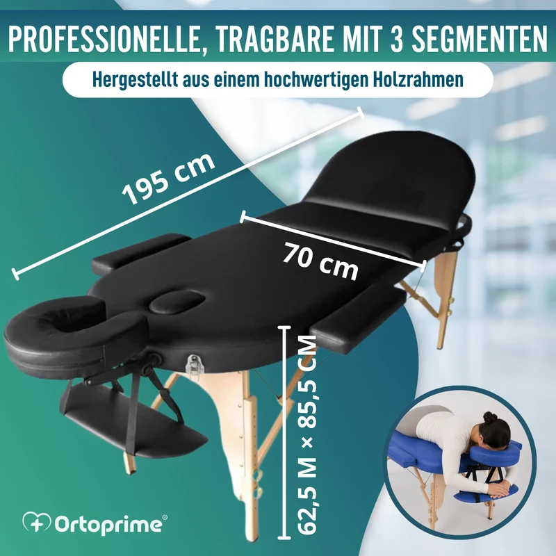 3-teilige klappbare Holz-Massageliege für Physiotherapie