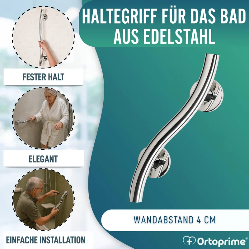 Haltegriff für Bad aus Edelstahl | 35 cm