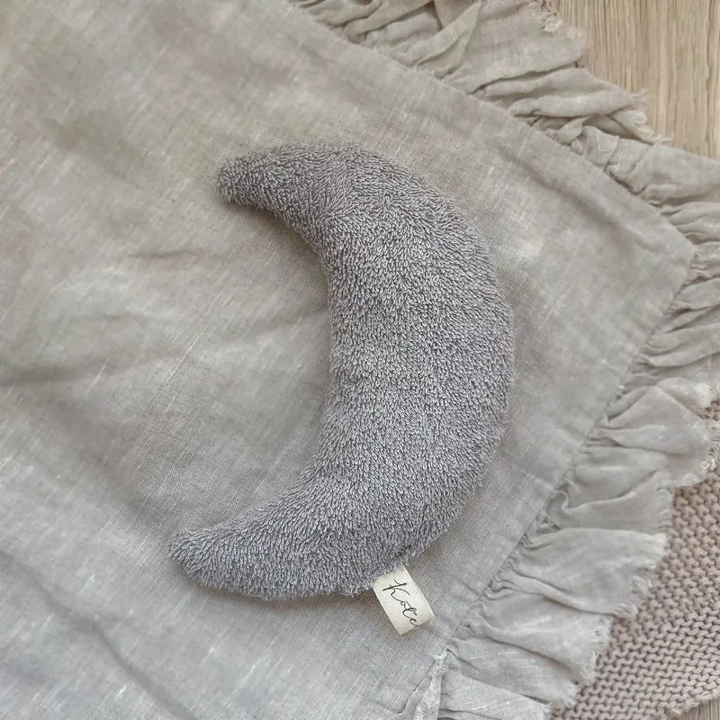 Traubenkernkissen Mondform | Frottee Hellgrau | klein
