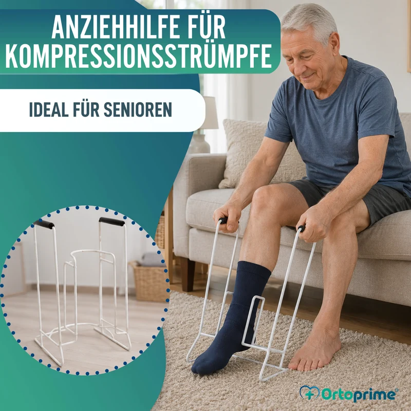 Strumpfanzieher und Kompressionsstrümpfe | Hilfsmittel zum Ankleiden