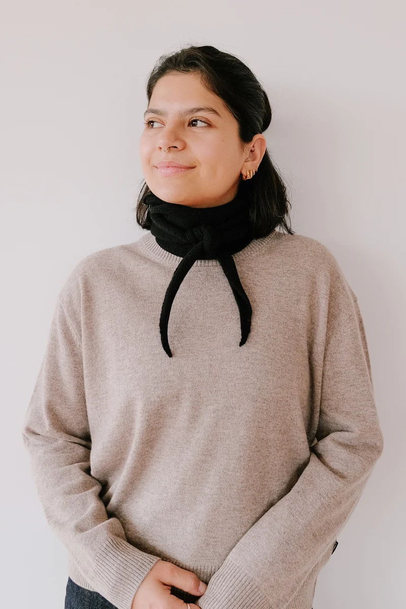 Mini Wool Scarf - Ambar - Black