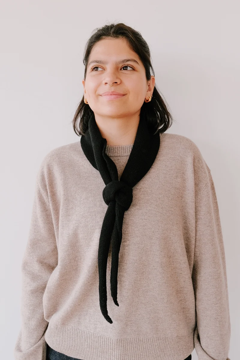 Mini Wool Scarf - Ambar - Black