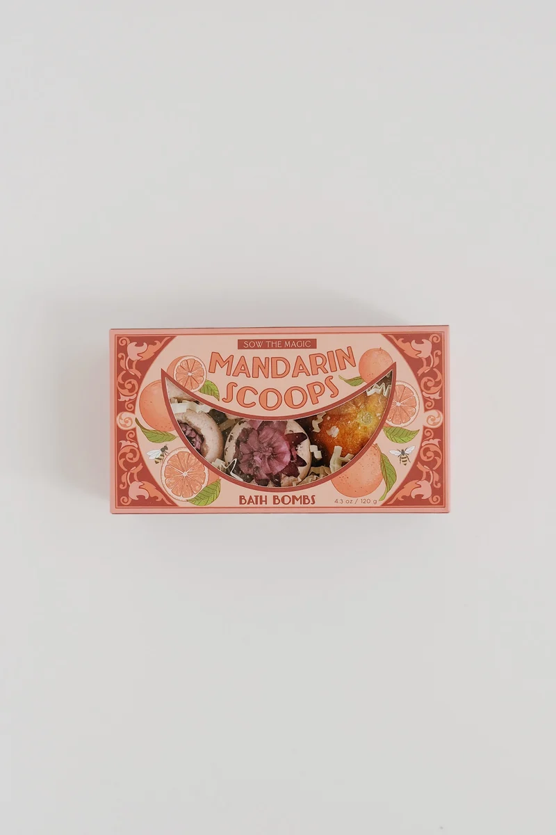 Mini Bath Bomb Set - Mandarin Scoops - Botanicals + Fruit