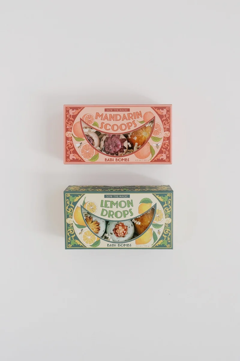 Mini Bath Bomb Set - Mandarin Scoops - Botanicals + Fruit