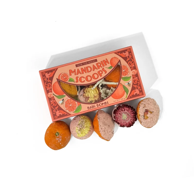 Mini Bath Bomb Set - Mandarin Scoops - Botanicals + Fruit