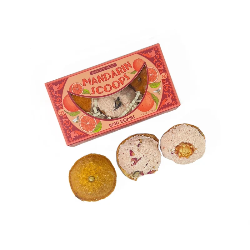 Mini Bath Bomb Set - Mandarin Scoops - Botanicals + Fruit