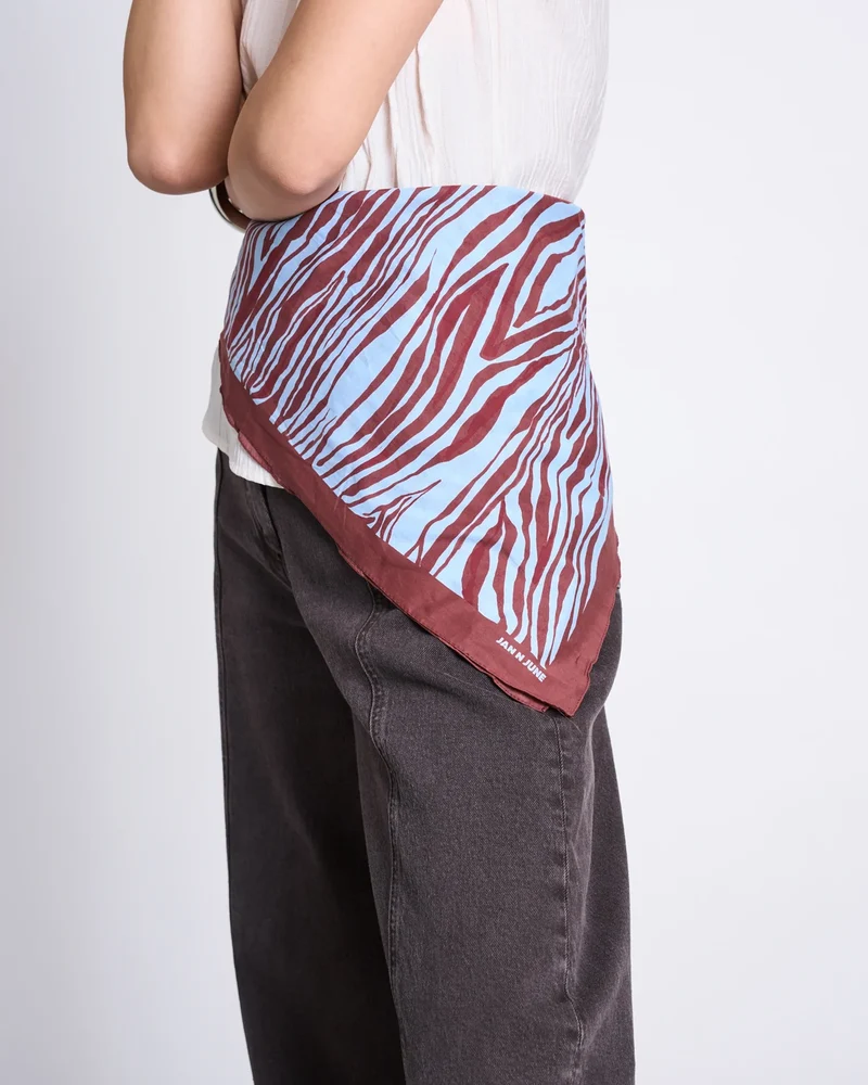 Cotton Scarf - Vad - Blue Zebra