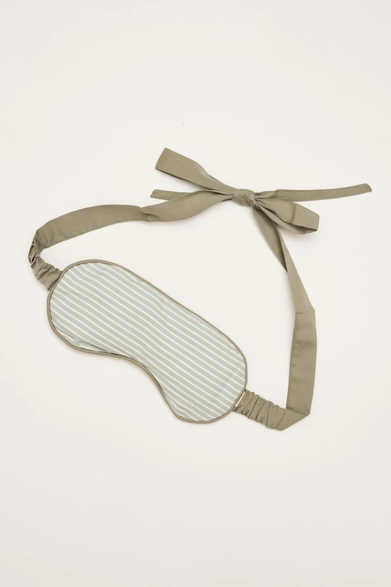 Eye Mask - RAHA Striped - Sage Green