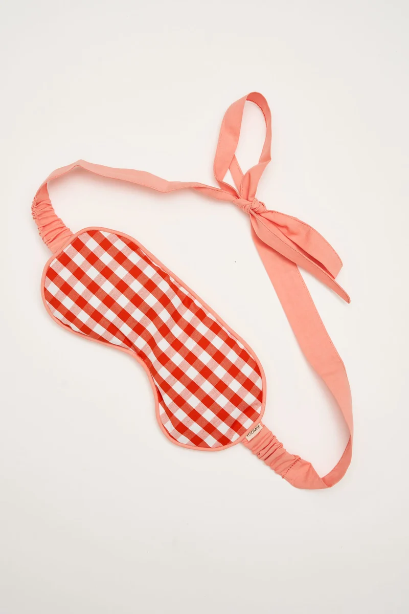 Eye Mask - RAHA Checked - Orange/Salmon