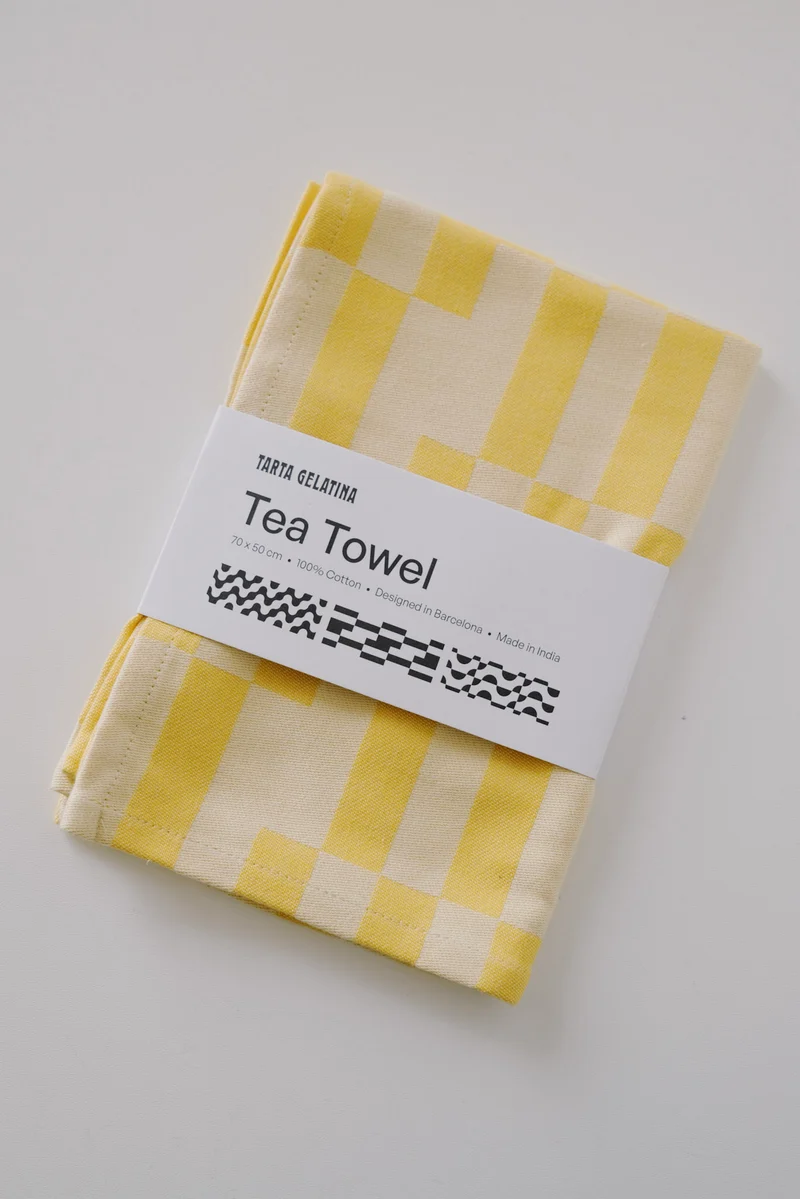tea towel - graphic - yellow