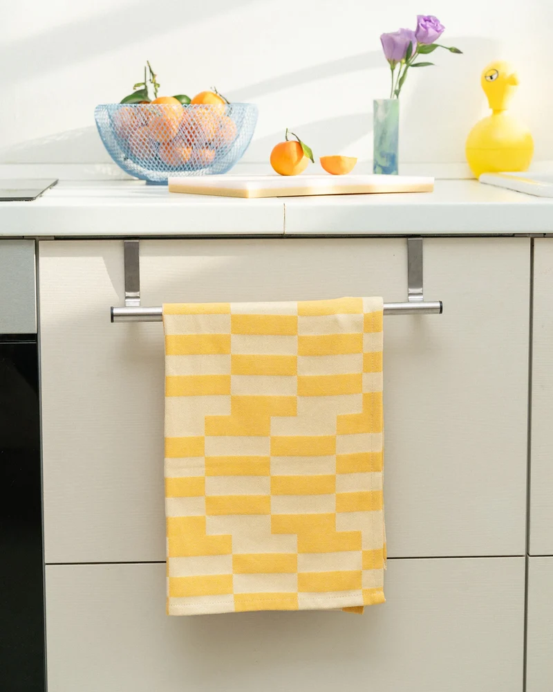 tea towel - graphic - yellow