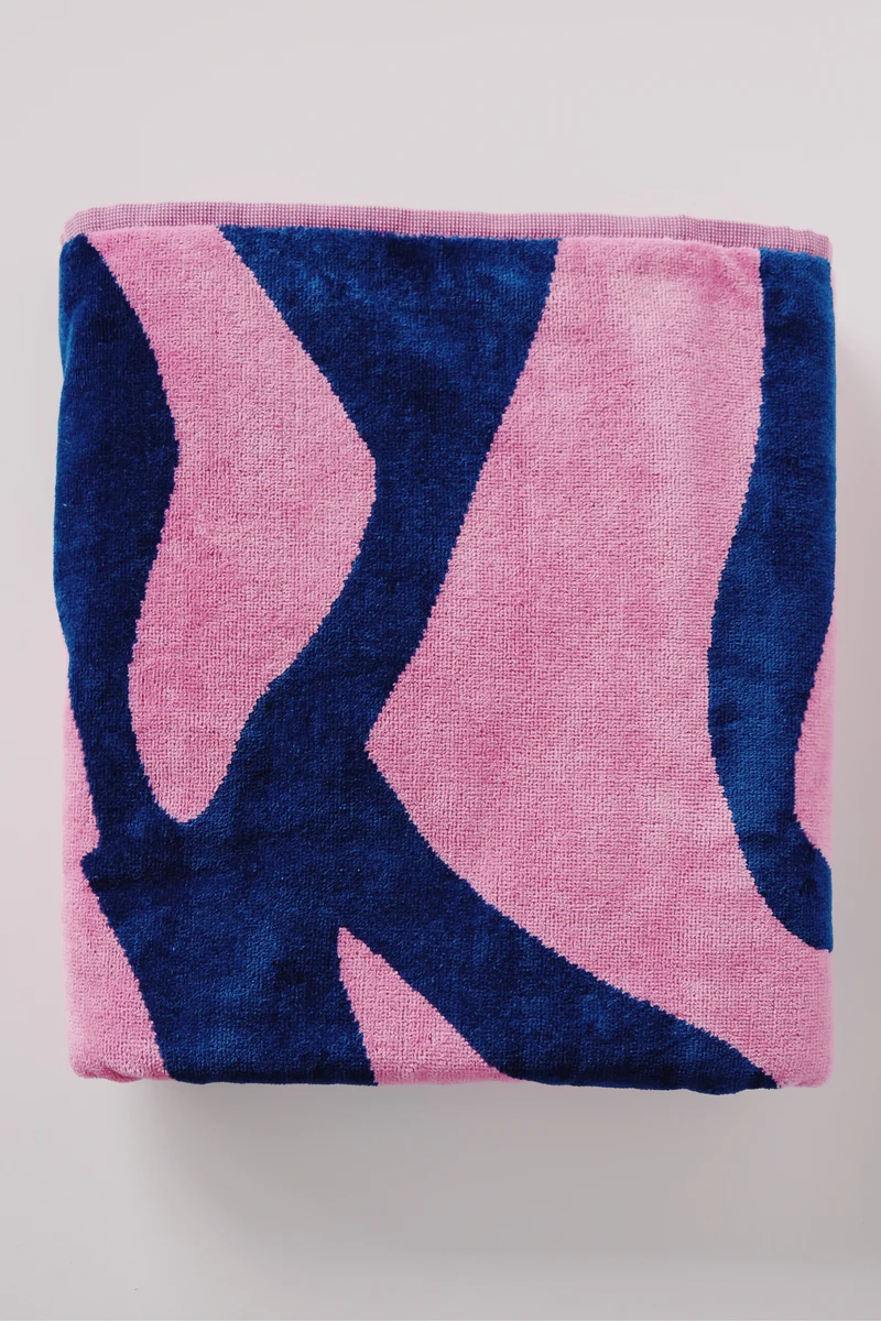 Bath Towel - Rose / Petrol