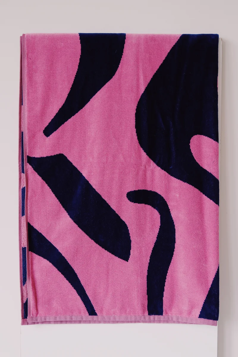 Bath Towel - Rose / Petrol