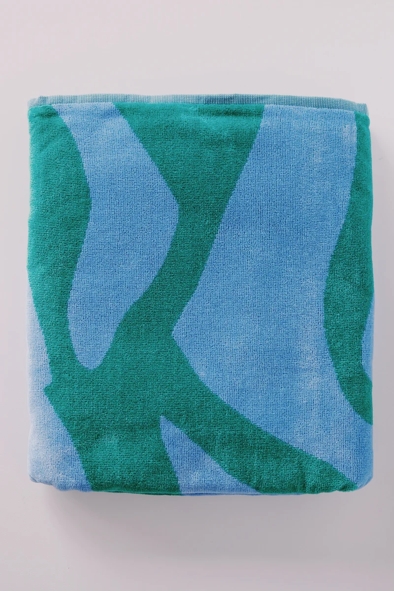 Bath Towel - Green / Blue