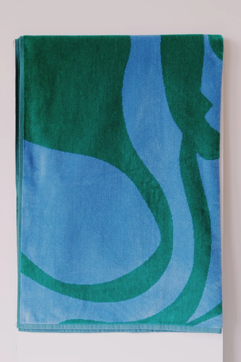 Bath Towel - Green / Blue