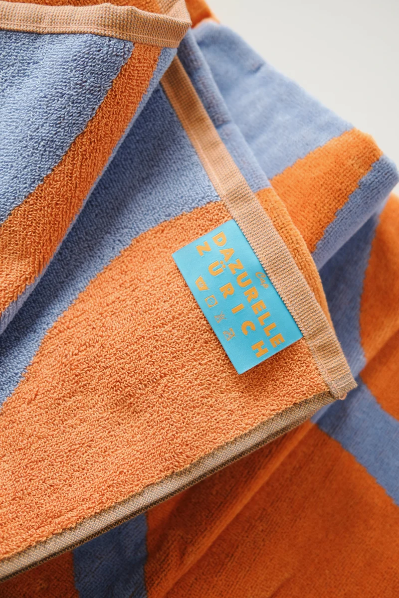 Bath Towel - Orange / Blue