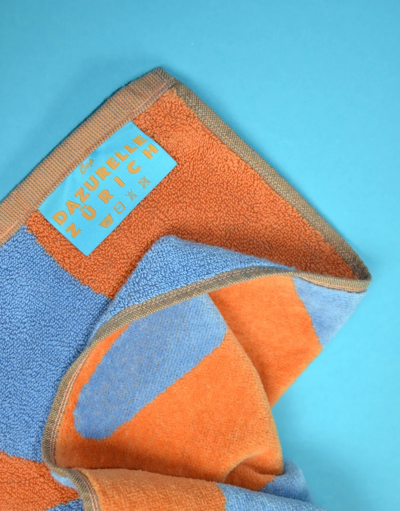 Bath Towel - Orange / Blue