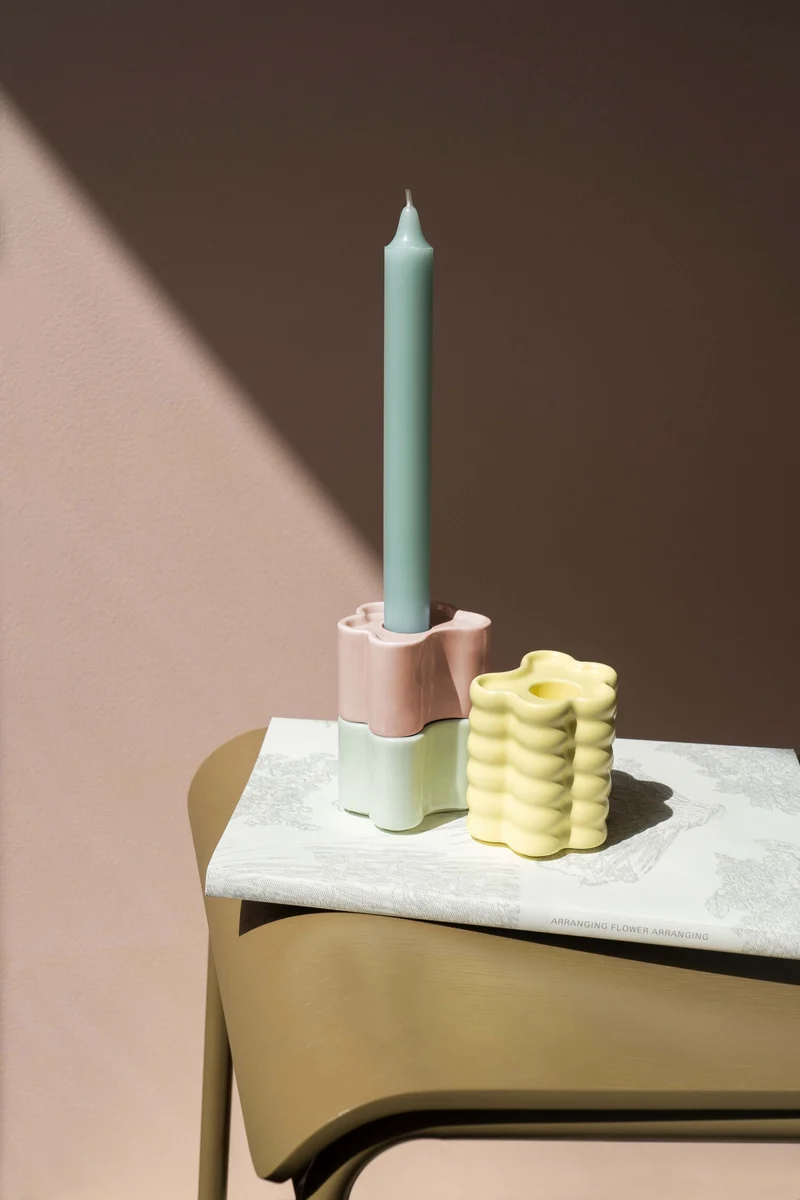 Candle Holder - Flora Large - Yellow
