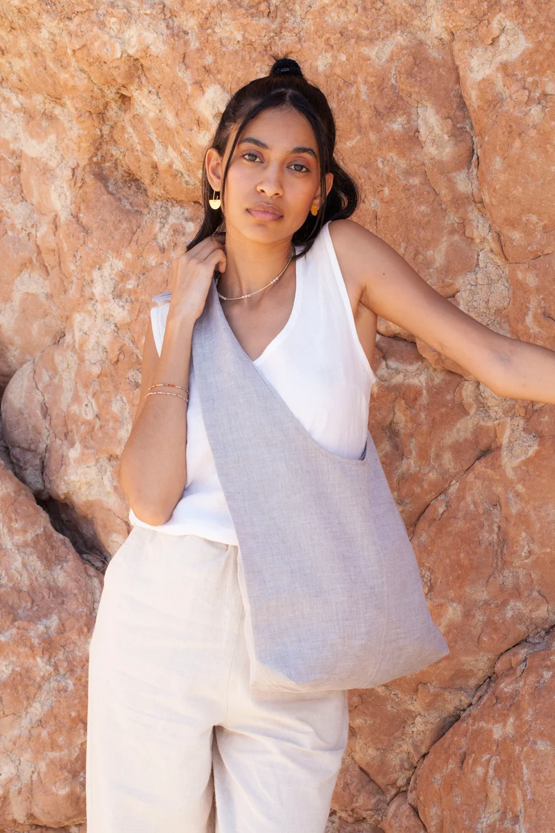 Bag - LATIFA linen - Grey