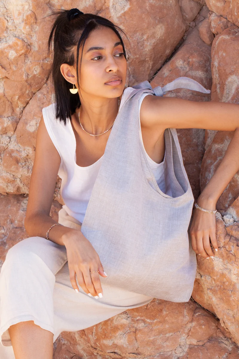Bag - LATIFA linen - Grey