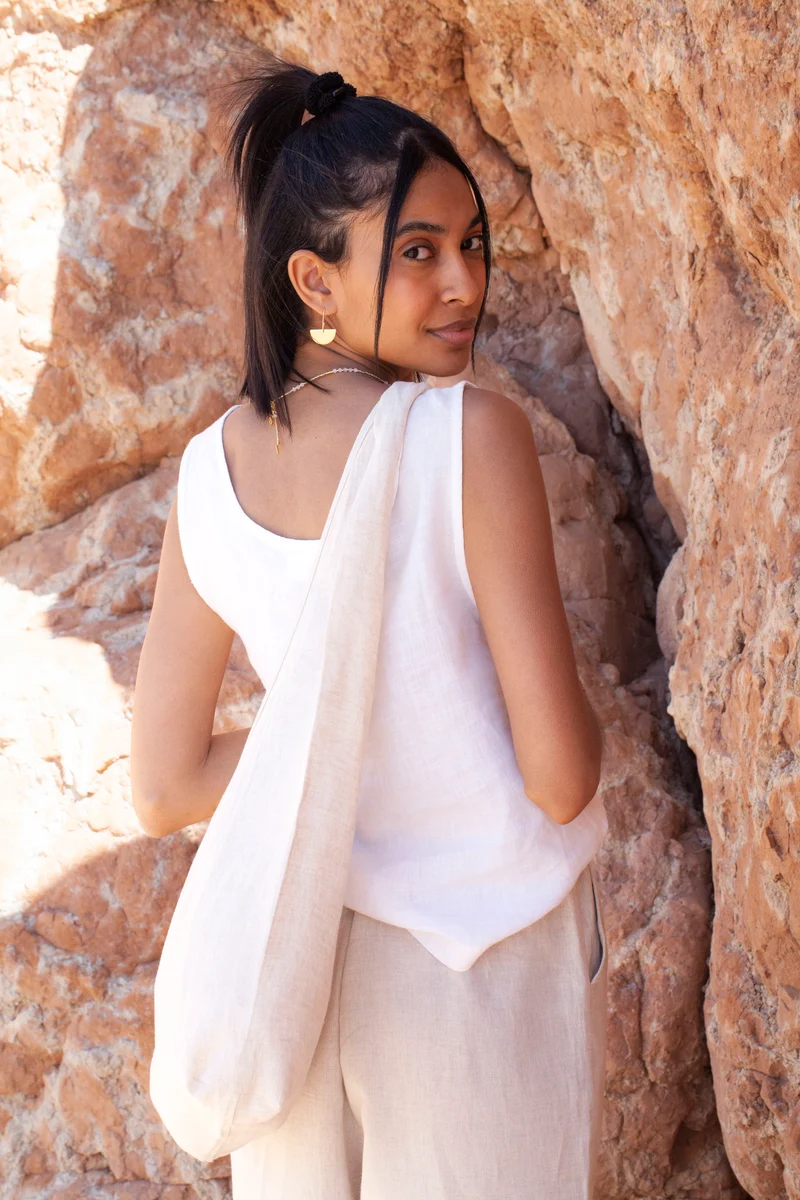 Bag - LATIFA linen - Creme