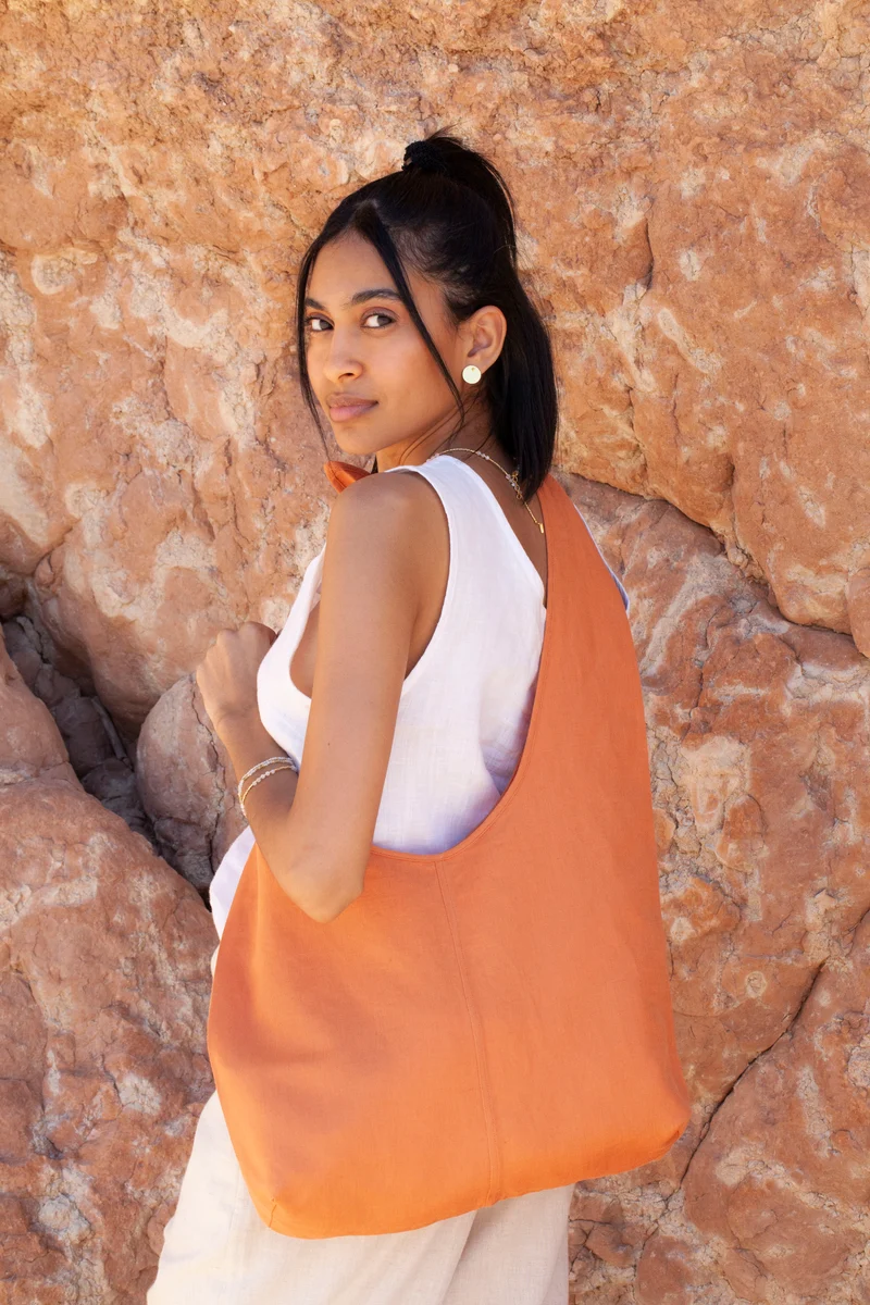Bag - LATIFA linen - Apricot