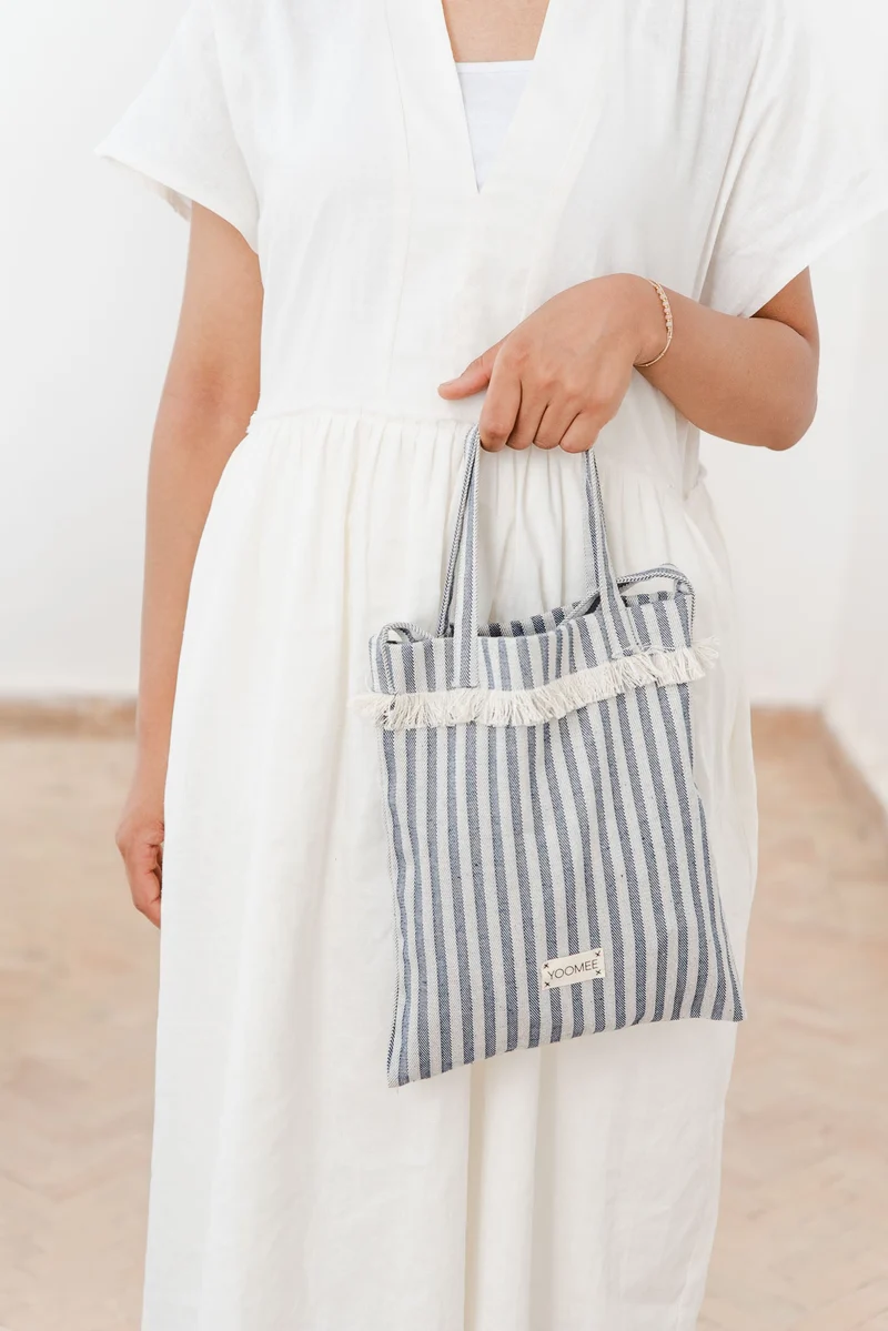 Mini Bag- NORA fringe - Blue - Sale