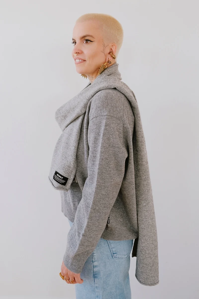 Wool Scarf - Medium Grey Melange