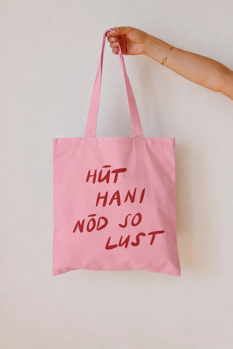 Mid Tote Bag - HÜT HANI NÖD SO LUST - Bold