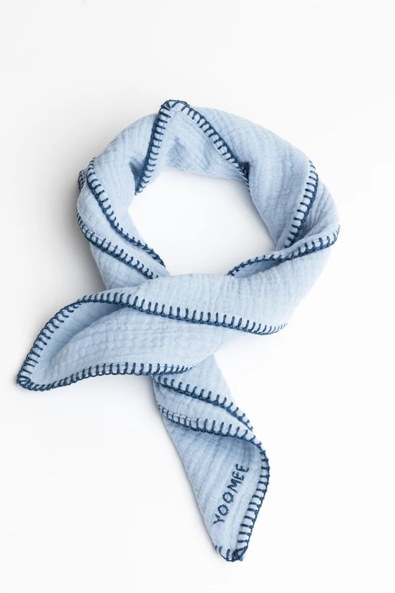 Foulard - AZIZA muslin - Lightblue