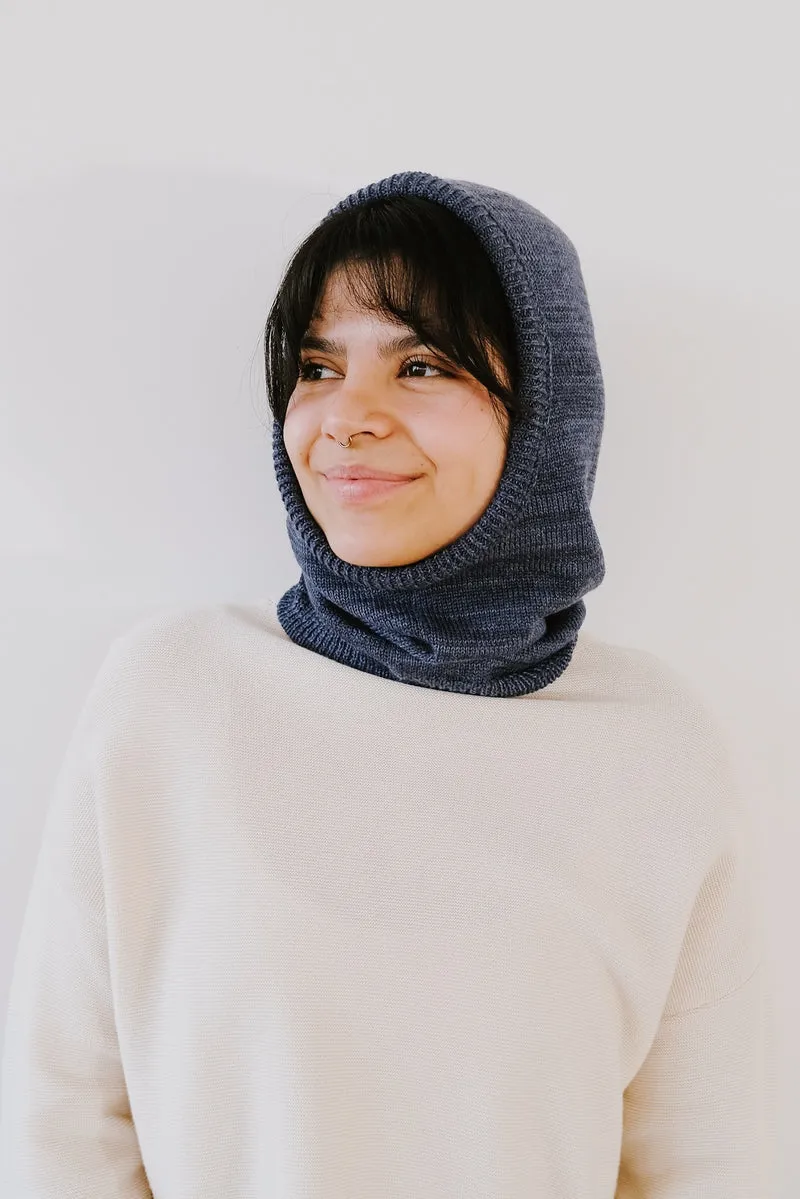 Merino Wool Balaclava - Washed Blue