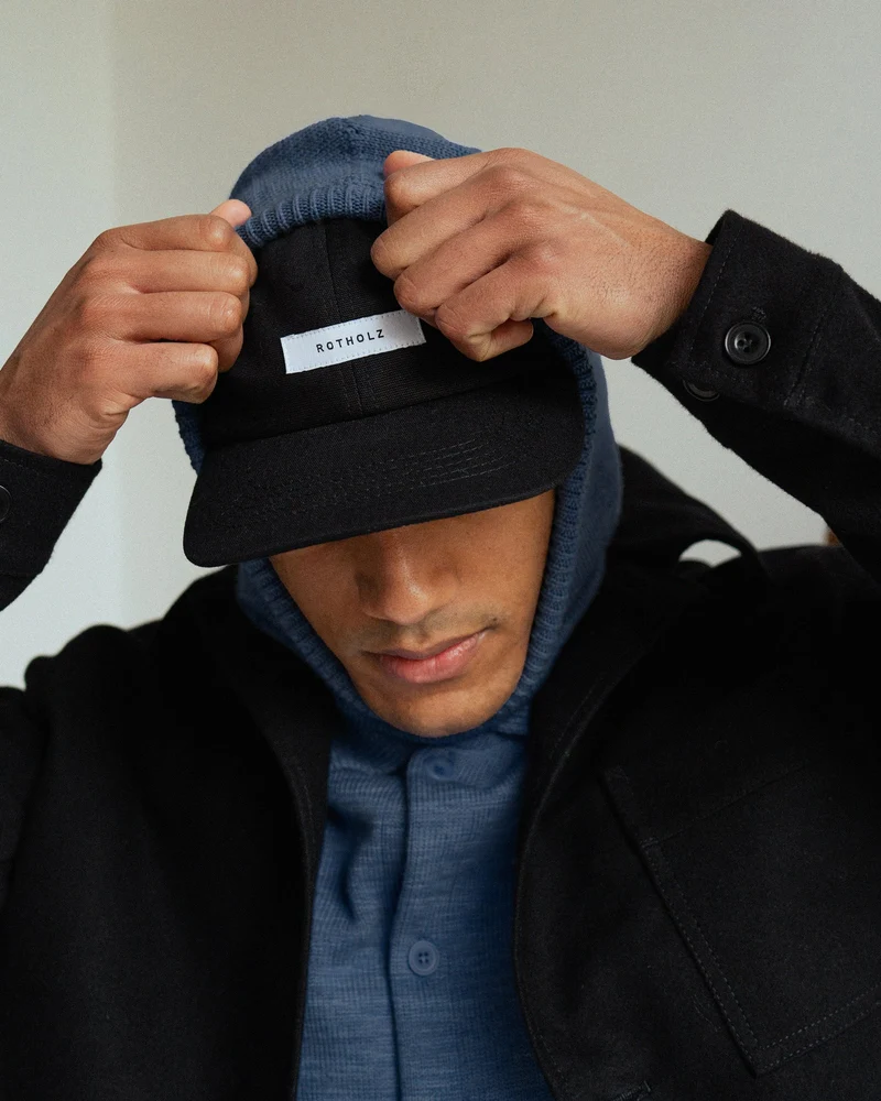 Merino Wool Balaclava - Washed Blue