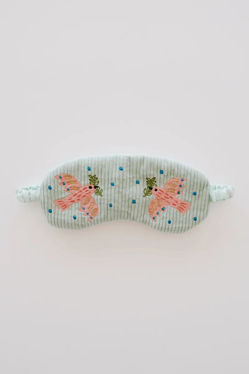 Cotton Corduroy Eye Mask - Peace Dove