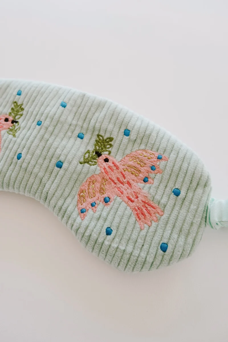 Cotton Corduroy Eye Mask - Peace Dove