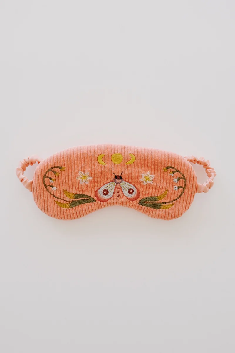 Cotton Corduroy Eye Mask - Lunar Moth