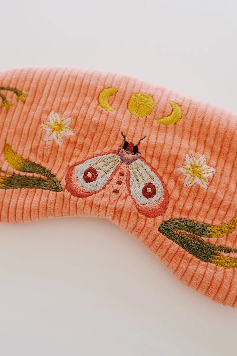 Cotton Corduroy Eye Mask - Lunar Moth