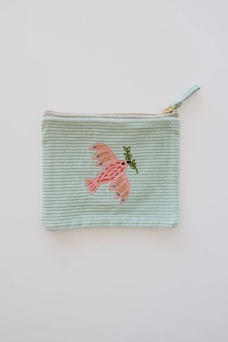 Pouch - Cotton Corduroy - Peace Dove