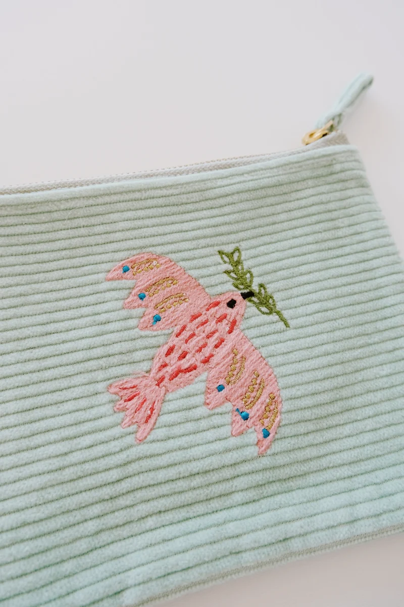 Pouch - Cotton Corduroy - Peace Dove