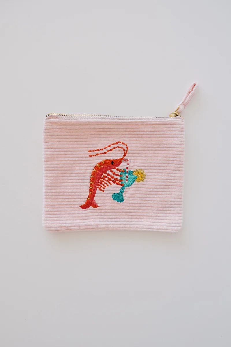 Pouch - Cotton Corduroy - Cocktail Shrimp