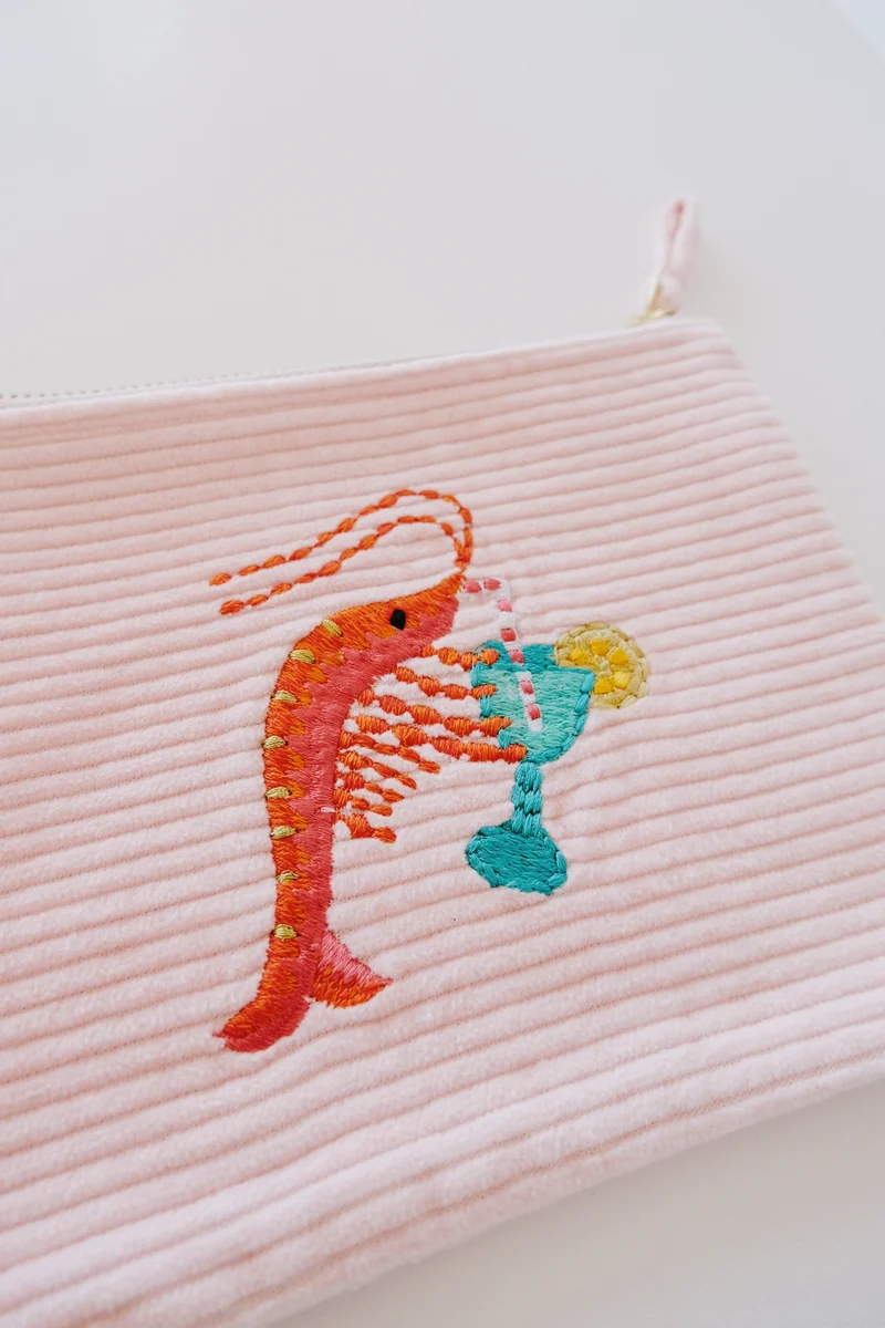 Pouch - Cotton Corduroy - Cocktail Shrimp
