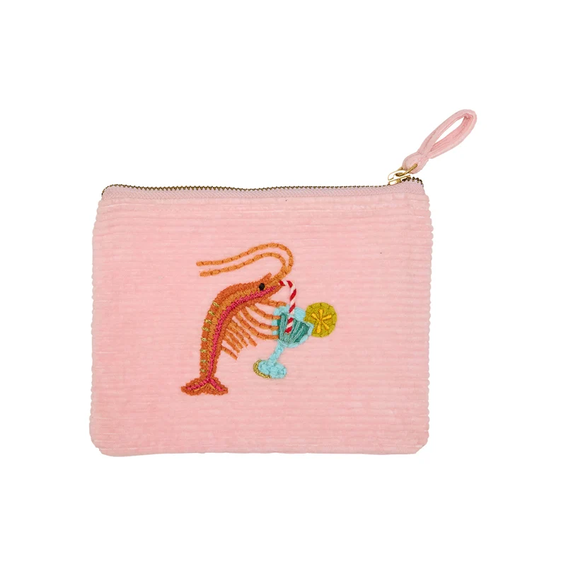 Pouch - Cotton Corduroy - Cocktail Shrimp